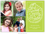 Digital Holiday Photo Cards by Boatman Geller - Merry Little Christmas Lime (4 photos)