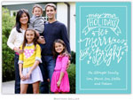 Digital Holiday Photo Cards by Boatman Geller - Merry & Bright Teal (1 photo)