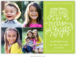 Digital Holiday Photo Cards by Boatman Geller - Merry & Bright Lime (4 photos)