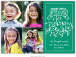 Digital Holiday Photo Cards by Boatman Geller - Merry & Bright Emerald (4 photos)