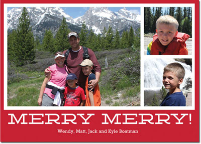 Digital Holiday Photo Cards by Boatman Geller - Merry Merry Red