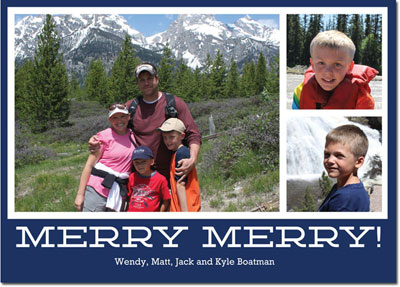 Digital Holiday Photo Cards by Boatman Geller - Merry Merry Navy