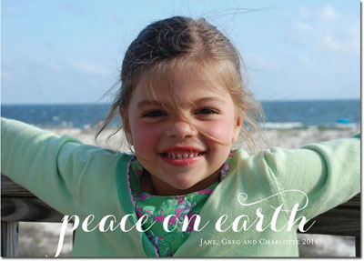 Digital Holiday Photo Cards by Boatman Geller - Peace on Photo