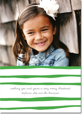 Digital Holiday Photo Cards by Boatman Geller - Brush Stripe Kelly Digital Holiday Photo Cards by Boatman Geller - Brush Stripe Kelly