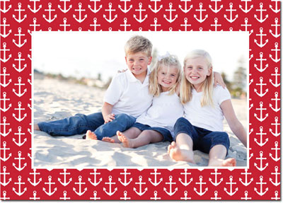 Digital Holiday Photo Cards by Boatman Geller - Anchors Red Digital Holiday Photo Cards by Boatman Geller - Anchors Red