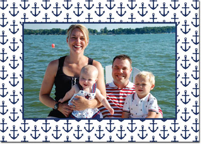 Digital Holiday Photo Cards by Boatman Geller - Anchors Navy