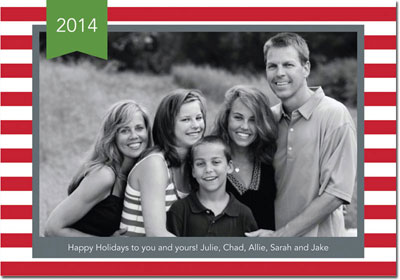 Digital Holiday Photo Cards by Boatman Geller - Jackie Stripe Red