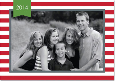 Digital Holiday Photo Cards by Boatman Geller - Jackie Stripe Red