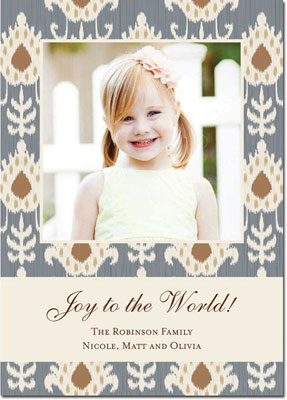 Digital Holiday Photo Cards by Boatman Geller - Mia Ikat Gray