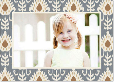 Digital Holiday Photo Cards by Boatman Geller - Mia Ikat Gray