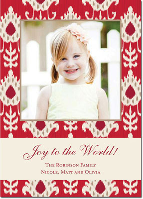 Digital Holiday Photo Cards by Boatman Geller - Mia Ikat Red