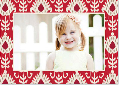 Digital Holiday Photo Cards by Boatman Geller - Mia Ikat Red