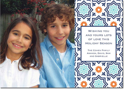 Digital Holiday Photo Cards by Boatman Geller - Kara Tile Navy Digital Holiday Photo Cards by Boatman Geller - Kara Tile Navy