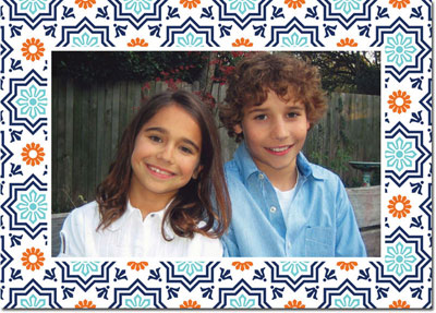 Digital Holiday Photo Cards by Boatman Geller - Kara Tile Navy Digital Holiday Photo Cards by Boatman Geller - Kara Tile Navy