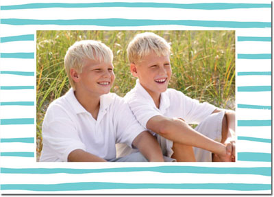 Digital Holiday Photo Cards by Boatman Geller - Brush Stripe Teal Digital Holiday Photo Cards by Boatman Geller - Brush Stripe Teal