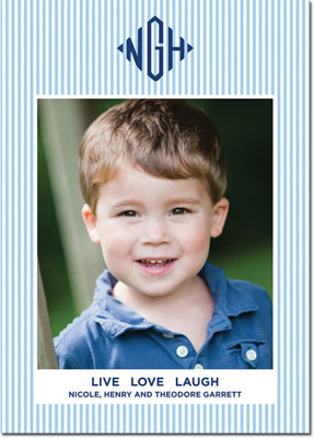 Digital Holiday Photo Cards by Boatman Geller - Seersucker Blue Digital Holiday Photo Cards by Boatman Geller - Seersucker Blue