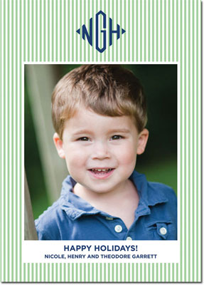 Digital Holiday Photo Cards by Boatman Geller - Seersucker Green Digital Holiday Photo Cards by Boatman Geller - Seersucker Green