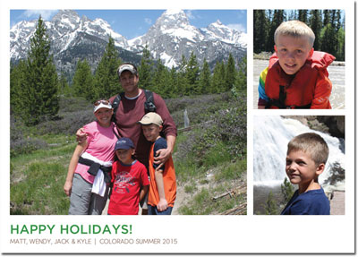 Boatman Geller Digital Holiday Photo Card - White Frame Three Photos