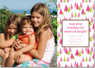 Digital Holiday Photo Cards by Boatman Geller - Holiday Trees Pink Digital Holiday Photo Cards by Boatman Geller - Holiday Trees Pink
