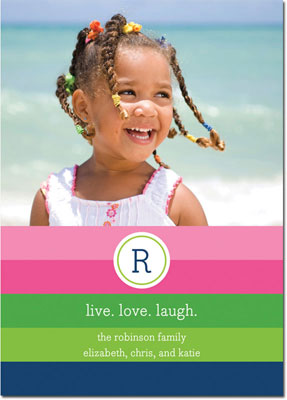 Digital Holiday Photo Cards by Boatman Geller - Bold Stripe Pink Green & Navy Digital Holiday Photo Cards by Boatman Geller - Bold Stripe Pink Green & Navy
