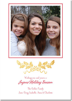 Digital Holiday Photo Cards by Boatman Geller - Holly Swag Foil