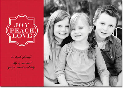 Digital Holiday Photo Cards by Boatman Geller - Joy Frame Red