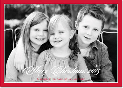Digital Holiday Photo Cards by Boatman Geller - Christmas Border Red