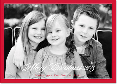 Digital Holiday Photo Cards by Boatman Geller - Christmas Border Red Digital Holiday Photo Cards by Boatman Geller - Christmas Border Red