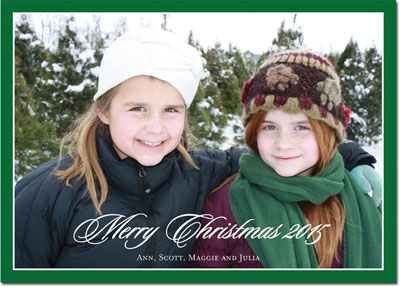 Digital Holiday Photo Cards by Boatman Geller - Christmas Border Evergreen