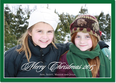 Digital Holiday Photo Cards by Boatman Geller - Christmas Border Evergreen Digital Holiday Photo Cards by Boatman Geller - Christmas Border Evergreen