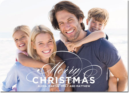 Digital Holiday Photo Cards by Boatman Geller - Merry Christmas Flourish (H) Digital Holiday Photo Cards by Boatman Geller - Merry Christmas Flourish (H)