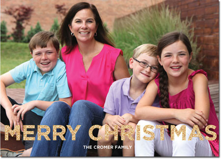Digital Holiday Photo Cards by Boatman Geller - Sparkles Merry Christmas (H)
