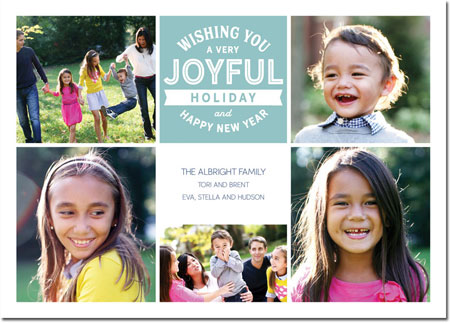 Digital Holiday Photo Cards by Boatman Geller - Joyful Stamp Slate Collage Digital Holiday Photo Cards by Boatman Geller - Joyful Stamp Slate Collage