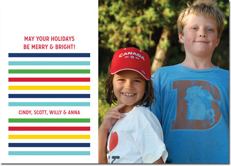 Digital Holiday Photo Cards by Boatman Geller - Happy Stripes Red Digital Holiday Photo Cards by Boatman Geller - Happy Stripes Red