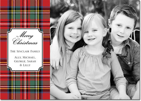 Digital Holiday Photo Cards by Boatman Geller - Tartan Plaid