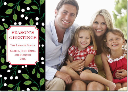 Digital Holiday Photo Cards by Boatman Geller - Christmas Berries White