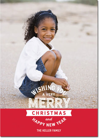 Digital Holiday Photo Cards by Boatman Geller - Merry Stamp Red Digital Holiday Photo Cards by Boatman Geller - Merry Stamp Red