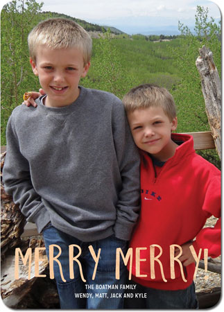 Digital Holiday Photo Cards by Boatman Geller - Cheerful Merry Foil (V)