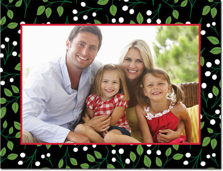 Digital Holiday Photo Cards by Boatman Geller - Christmas Berries White