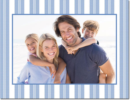 Digital Holiday Photo Cards by Boatman Geller - Vineyard Stripe Blue