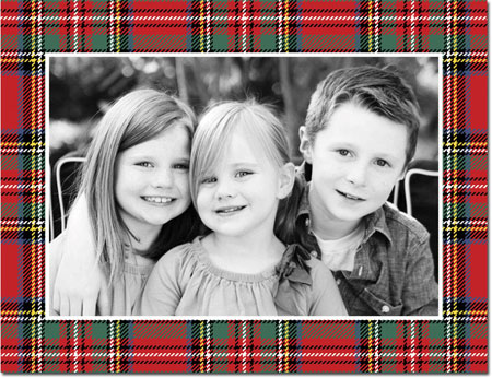 Digital Holiday Photo Cards by Boatman Geller - Tartan Plaid