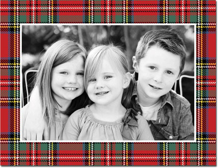 Holiday Photo Mount Cards by Boatman Geller - Tartan Plaid