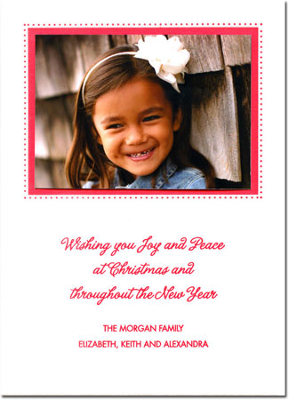 Letterpress Holiday Photo Mount Card (Dots Border) by Boatman Geller Letterpress Holiday Photo Mount Card (Dots Border) by Boatman Geller