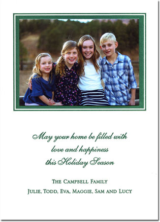 Letterpress Holiday Photo Mount Card (Double Border) by Boatman Geller