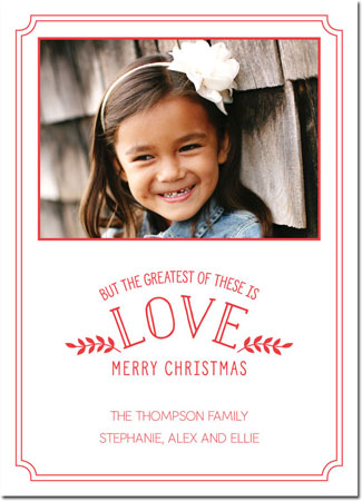 Letterpress Holiday Photo Mount Card (Christmas Love) by Boatman Geller