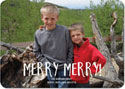 Digital Holiday Photo Cards by Boatman Geller - Cheerful Merry  (H)
