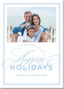 Letterpress Holiday Photo Mount Card (Happy Holidays Flourish) by Boatman Geller