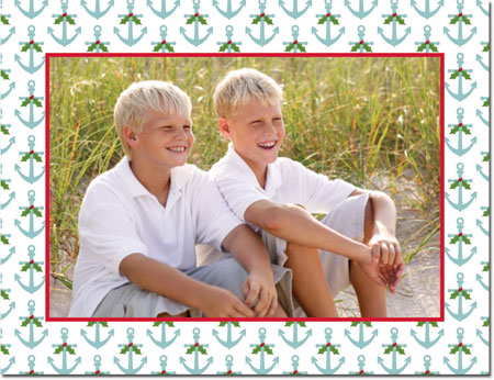 Holiday Photo Mount Cards by Boatman Geller - Festive Anchor Holiday Photo Mount Cards by Boatman Geller - Festive Anchor