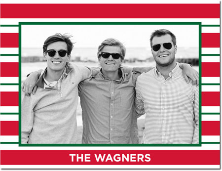 Digital Holiday Photo Cards by Boatman Geller - Essex Stripe Red