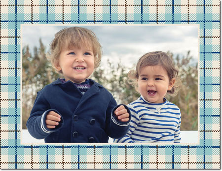 Digital Holiday Photo Cards by Boatman Geller - Wallace Plaid Blue
